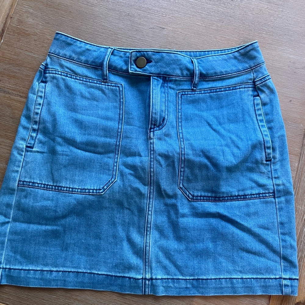 LOFT light denim mini skirt